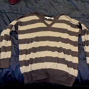 v neck striped sweater